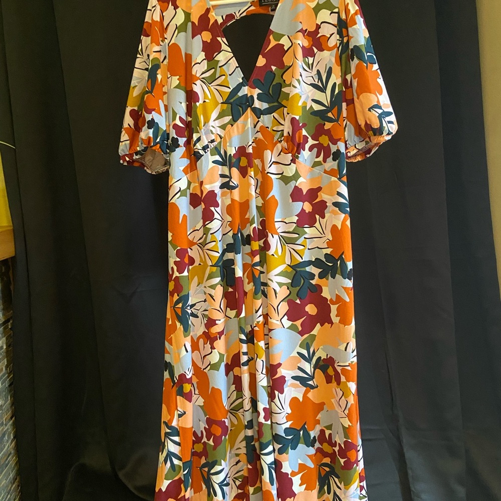 Eloquii Multicolor Floral Backless Dress